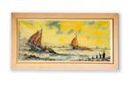 Schilderij van Wim bos 82x40 cm, Antiek en Kunst, Ophalen