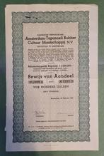 Amsterdam Tapanoeli Rubber cultuur maatschappij1937 aandelen, Ophalen of Verzenden, 1920 tot 1950, Aandeel