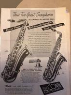 Orginele Conn adverts & contract/ collector’s items, Muziek en Instrumenten, Blaasinstrumenten | Saxofoons, Ophalen of Verzenden