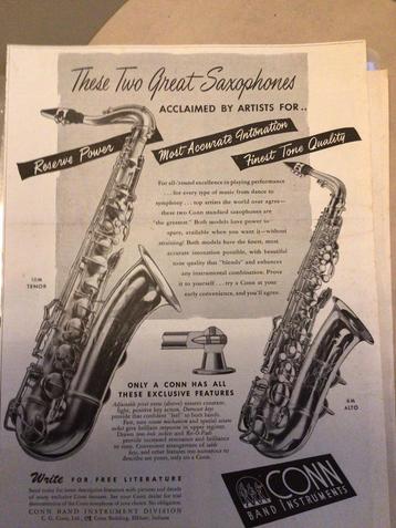 Orginele Conn adverts & contract/ collector’s items beschikbaar voor biedingen