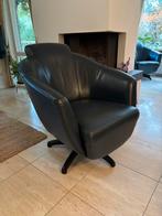 Montel leren draaifauteuils 2 stuks donkerblauw, Huis en Inrichting, Fauteuils, Ophalen, Zo goed als nieuw, 75 tot 100 cm, 50 tot 75 cm