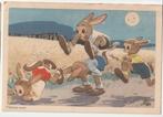 Jan Wijga dierenserie Haasje over ansichtkaart, Verzenden, 1940 tot 1960, Gelopen, Sport en Spel