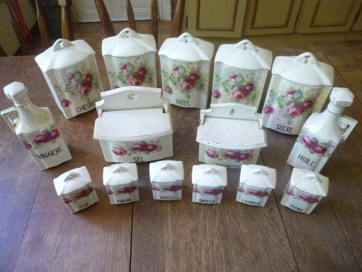 kruidenset aardewerk Frans, Antiek en Kunst, Antiek | Keramiek en Aardewerk, Ophalen