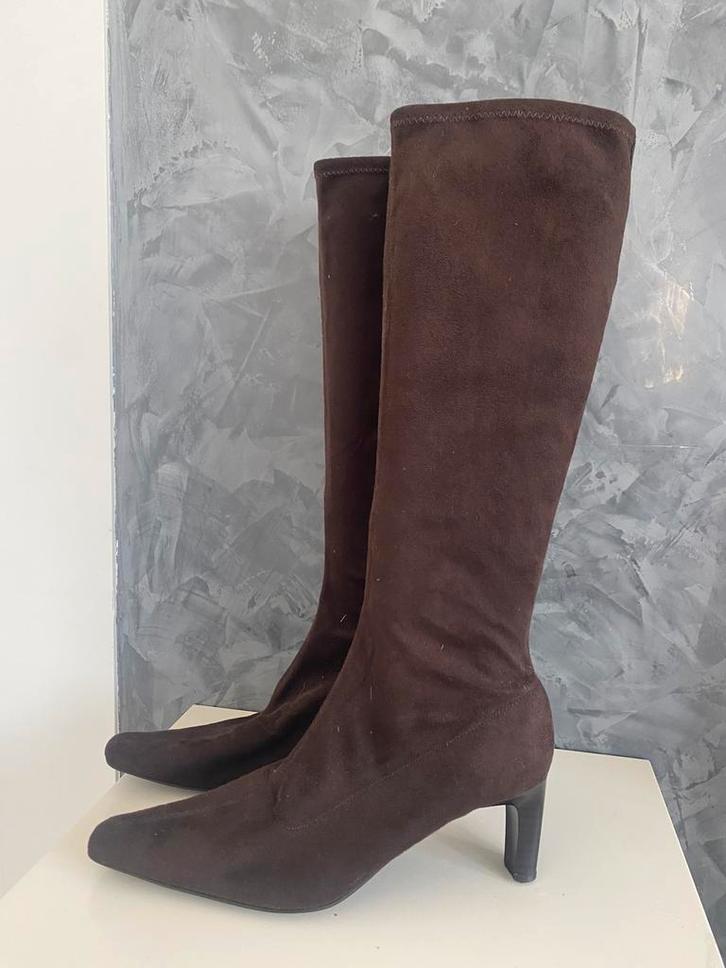 Italiaans handgemaakt donkerbruin suède hoge laarzen leer 39, Kleding | Dames, Schoenen, Zo goed als nieuw, Hoge laarzen, Bruin
