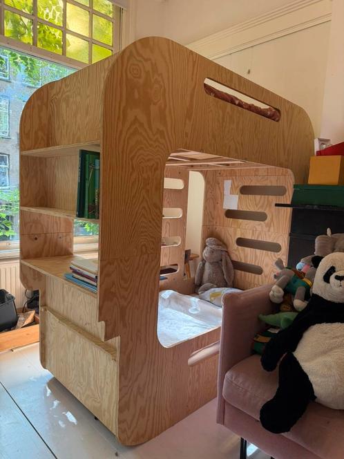 Petit puk Coco stapelbed kind, Huis en Inrichting, Slaapkamer | Bedden, Gebruikt, Tweepersoons, 90 cm, Hout, Wit, Ophalen of Verzenden