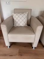 2 Relax Stoelen - Leder cremekleurig, Huis en Inrichting, Ophalen, Gebruikt, 75 tot 100 cm, Leer