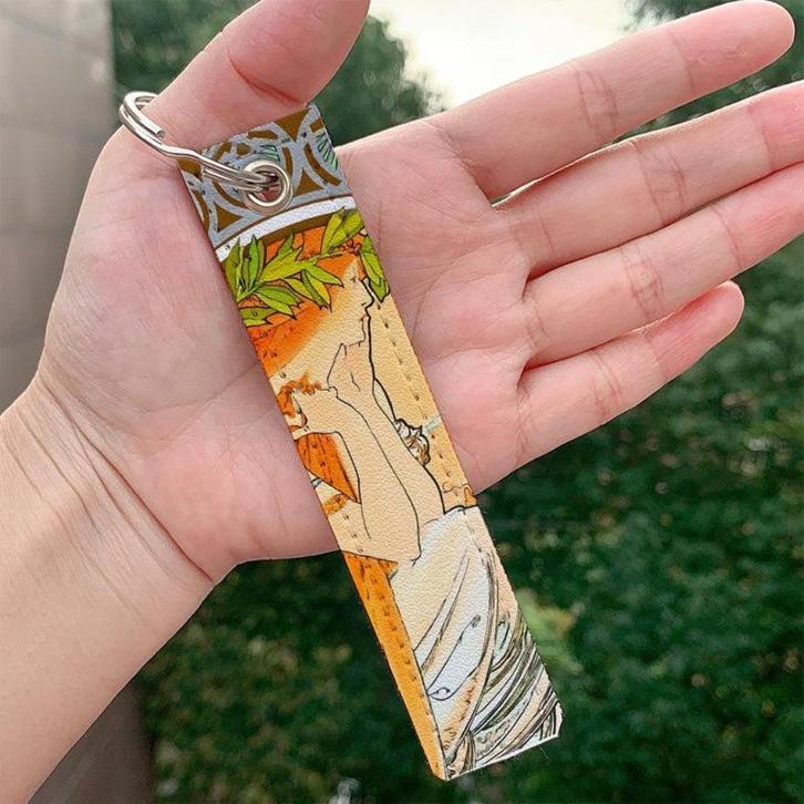 Alphonse Mucha art nouveau Stoffen Jugendstil Sleutelhanger, Verzamelen, Sleutelhangers, Nieuw, Verzenden