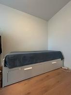 BRIMNES extendible bed frame (+2 matresses and bed cover), Ophalen, Verstelbaar, Tweepersoons, Zo goed als nieuw