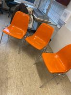 3 Retro Oranje Kunststof Stoelen, Huis en Inrichting, Ophalen, Kunststof, Gebruikt, Overige kleuren