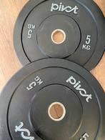 Pivot bumperplates 5kg, Sport en Fitness, Zo goed als nieuw, Ophalen