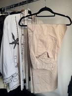 Bershka beige medium rise cargo straight broek, Overige kleuren, Bershka, Ophalen of Verzenden, Zo goed als nieuw