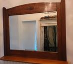 Vintage Houten Spiegel met Plank., Ophalen, Rechthoekig, 50 tot 100 cm, 100 tot 150 cm