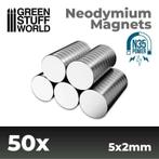 Neodymium Magnets 5x2mm - 50 units (N35) 9054 Wargames, Spanje, Ophalen of Verzenden, GSW, Info@scenereyenzo.nl