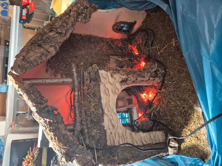 Oude Keststal compleet met oude zware beelden geheel compl., Diversen, Kerst, Gebruikt, Ophalen