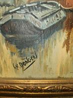 Schilderij van een Amsterdamse gracht, Antiek en Kunst, Kunst | Schilderijen | Klassiek, Ophalen