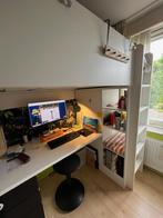 Hoogslaper met bureau van IKEA, Huis en Inrichting, Slaapkamer | Stapelbedden en Hoogslapers, Ophalen, Gebruikt, Eenpersoons, 200 cm