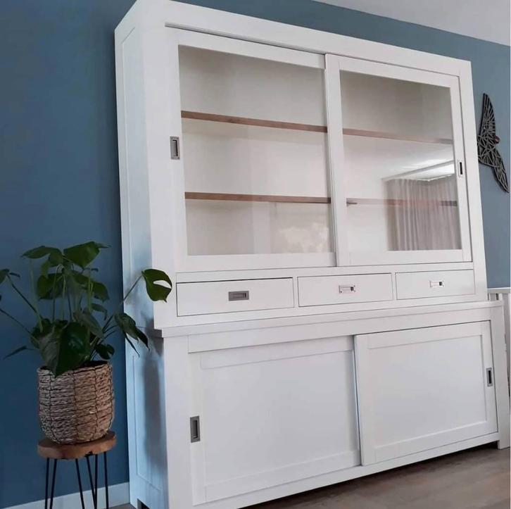 buffetkast - winkelkast - vitrinekast strak 200cm, Huis en Inrichting, Kasten | Buffetkasten, Nieuw, 200 cm of meer, 200 cm of meer