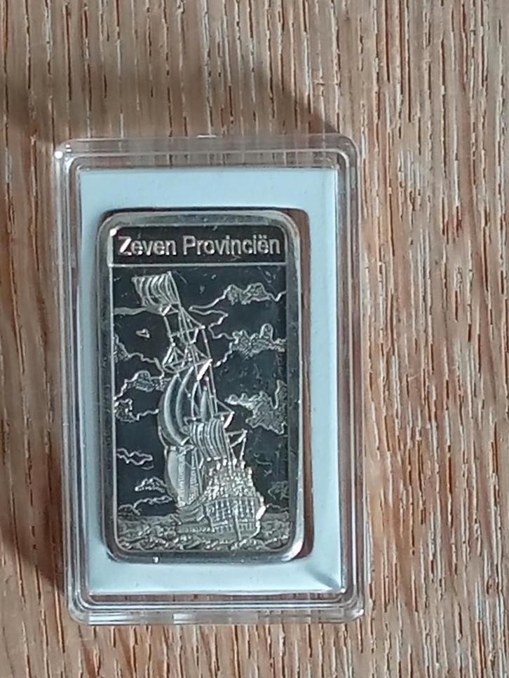 Schöne Zilverbaar "Zeven Provinciën" VOC / Special Edition, Postzegels en Munten, Edelmetalen en Baren, Zilver, Verzenden