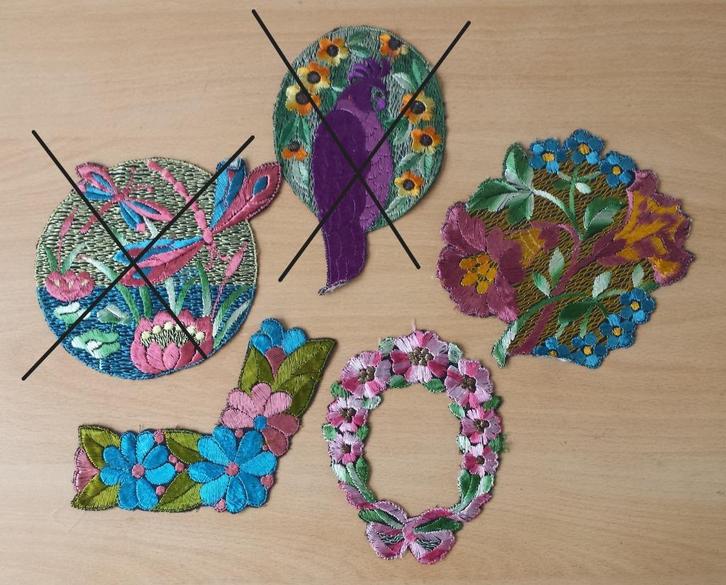 3 Turmac Applicaties Bloemen - lot 3 - vintage, Hobby en Vrije tijd, Kledingapplicaties en Hotfix, Nieuw, Overige applicaties