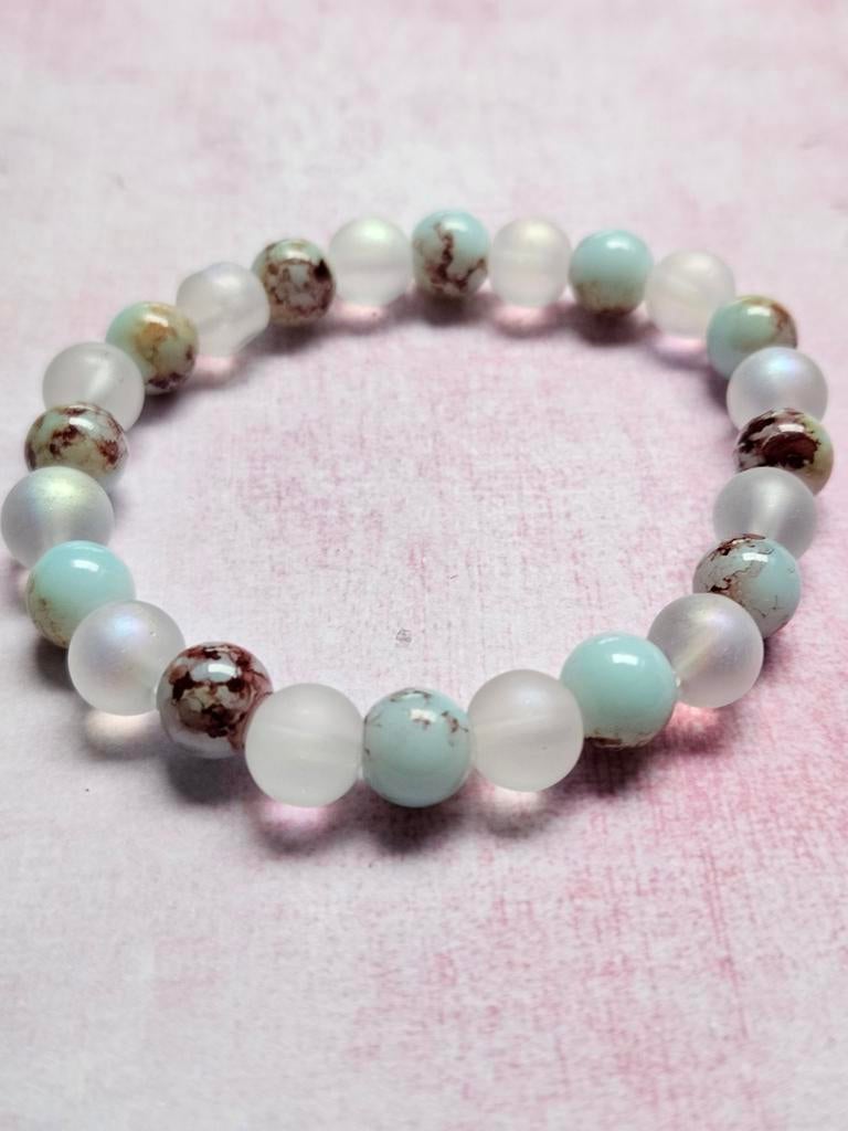 Armband met edelstenen Aqua Terra Jaspis, Ophalen, Overige materialen, Blauw, Nieuw