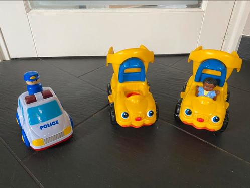 3 grote vrachtwagen/politiewagen (Fisher Price) met poppetje, Kinderen en Baby's, Speelgoed | Fisher-Price, Auto of Voertuig, Met geluid