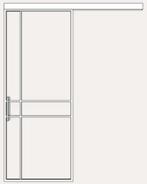 Enkele stalen schuifdeur / Single steel sliding door, 215 cm of meer, Binnendeur, Nieuw, Schuifdeur