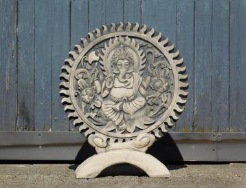 Ornament Ganesha - vol steen - grijs met zwart beschikbaar voor biedingen