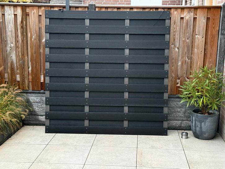 2 Schuttingdelen Kunststof/Alu 180x180, Tuin en Terras, Schuttingen, Zo goed als nieuw, Kunststof, 1 tot 2 meter, Minder dan 3 meter