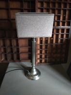 Rvs  zilverkleurig lampje met grijze kap., Huis en Inrichting, Ophalen, Zo goed als nieuw, Minder dan 50 cm