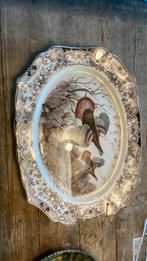 Grote wandschotel met jachttafereel, Antiek en Kunst, Ophalen of Verzenden