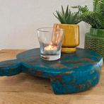 Antieke indiase chapati plank roti deco plateau blauw groen, Ophalen of Verzenden, Zo goed als nieuw