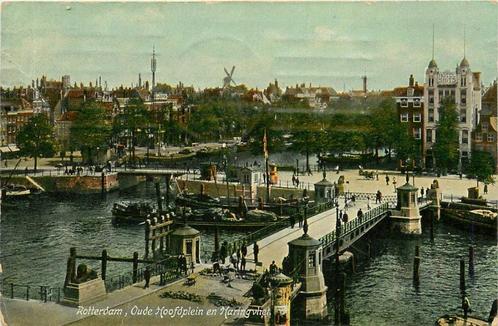 (388-220-015) Rotterdam Oude Hoofdplein en Haringvliet, Verzamelen, Ansichtkaarten | Nederland, Zuid-Holland, Verzenden