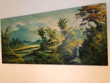 Olieverf schilderij Indonesie beschikbaar voor biedingen