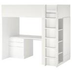 Goedkoop! Ikea Småstad Hoogslaper 90x200 incl. Bureaustoel, Ophalen, Gebruikt, Eenpersoons, 200 cm