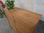 Jaren 60 Duits Wandmeubel Eiken | Vintage Dressoir Kast 1, 100 tot 150 cm, Ophalen of Verzenden, Minder dan 150 cm, Eikenhout