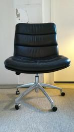 Vintage Artifort bureaustoel leer Channel Geoffrey Harcourt, Ophalen, Ergonomisch, Gebruikt, Zwart