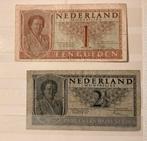 1949 Setje 1 gulden 1QL 082476, 2,5 gulden 5 UH 021126, Postzegels en Munten, Bankbiljetten | Nederland, Verzenden, 1 gulden, Setje