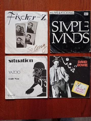 Verzameling singles o.a. David Bowie, Simple Minds beschikbaar voor biedingen
