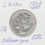 (2) zeldzame Wilhelmina gld 1898 zfr., Postzegels en Munten, Munten | Nederland, 1 gulden, Zilver, Ophalen of Verzenden, Koningin Wilhelmina