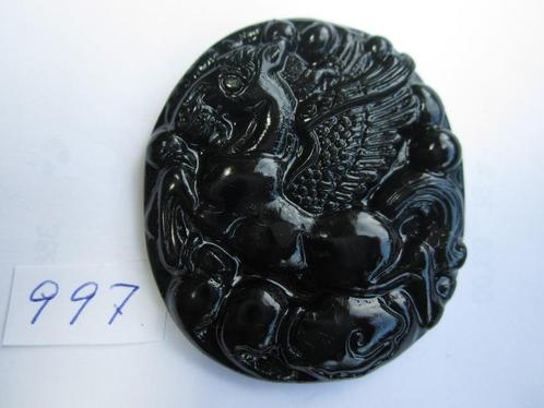 Amulet hanger van chinese jade 997 # Eenhoorn, Sieraden, Tassen en Uiterlijk, Kettinghangers, Zo goed als nieuw, Steen of Mineraal
