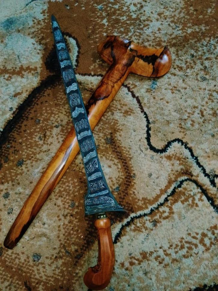 Antieke Keris Brojol Pamor Korowelang Gayaman Timoho SVE46, Antiek en Kunst, Kunst | Niet-Westerse kunst, Verzenden