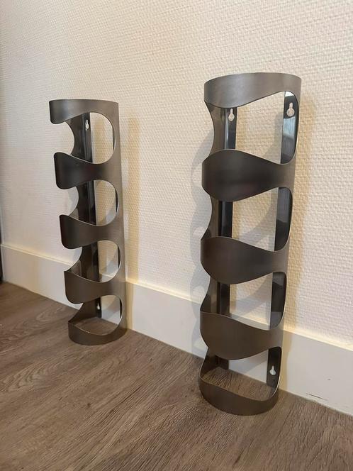 Zilverkleurige wijn rek houder, Huis en Inrichting, Woonaccessoires | Wijnrekken, Zo goed als nieuw, Minder dan 50 cm, Metaal