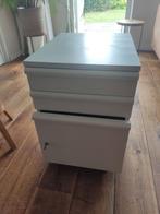 Witte houten ladenkast / dossierkast, Ophalen, Minder dan 50 cm, Gebruikt, 3 of 4 laden