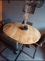 Mangohouten eettafel, Huis en Inrichting, Ophalen, Zo goed als nieuw, Rond, 100 tot 150 cm