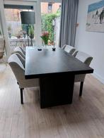 Eethoek +4 stoelen  d.bruin  en beige  . Keijser en Co, Huis en Inrichting, Ophalen, Gebruikt, 200 cm of meer, 50 tot 100 cm