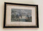 Ingelijste handgekleurde gravure Hare Hall, 1833, Antiek en Kunst, Kunst | Etsen en Gravures, Ophalen of Verzenden