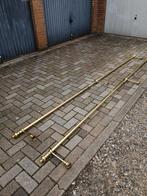 Messingkleurige gordijnroedes., Huis en Inrichting, Ophalen, Gebruikt, Minder dan 100 cm