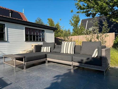 Arbrini loungeset hoekbank Nova grijs in zeer nette staat, Tuin en Terras, Tuinsets en Loungesets, Zo goed als nieuw, Wicker, Hocker