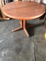 mid century Teakhouten Ronde Eettafel, Huis en Inrichting, Tafels | Eettafels, Gebruikt, Vintage mid century, Rond, Vier personen