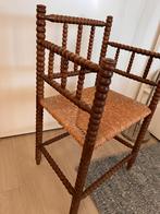 Vintage Houten Stoel met Rotan Zitting, Huis en Inrichting, Stoelen, Gebruikt, Bruin, Ophalen of Verzenden, Eén